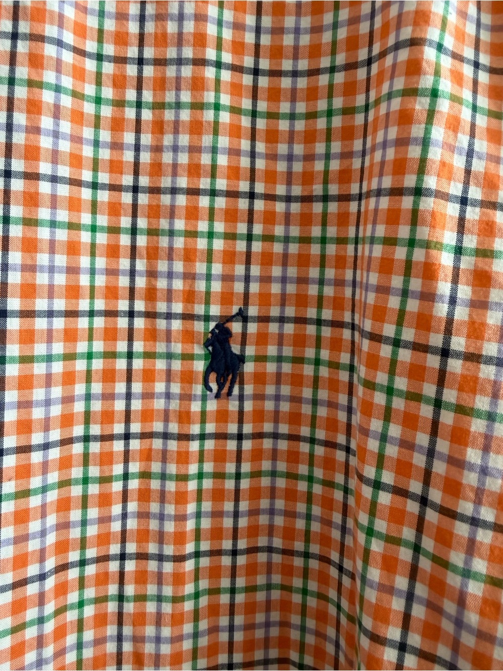Ralph Lauren Orange, Green & Blue Plaid Button-Down Long Sleeve Shirt